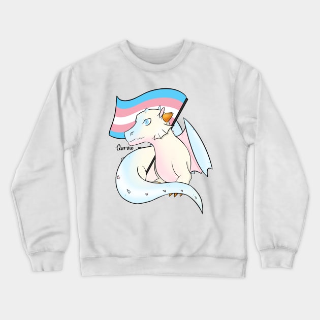 Transgender Pride Flag Dragon 2 - 2018 Crewneck Sweatshirt by Qur0w